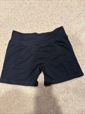 High-Rise Black Bike Shorts with Supportive Waistband
